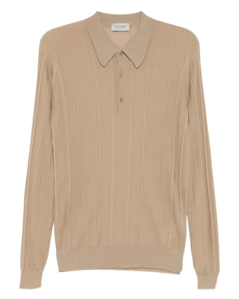 John Smedley Gestricktes Poloshirt - Nude Nude