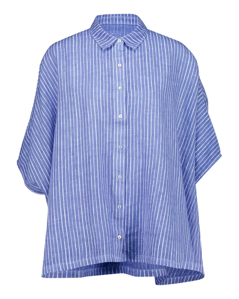 120% Lino striped linen shirt - Blau Blau