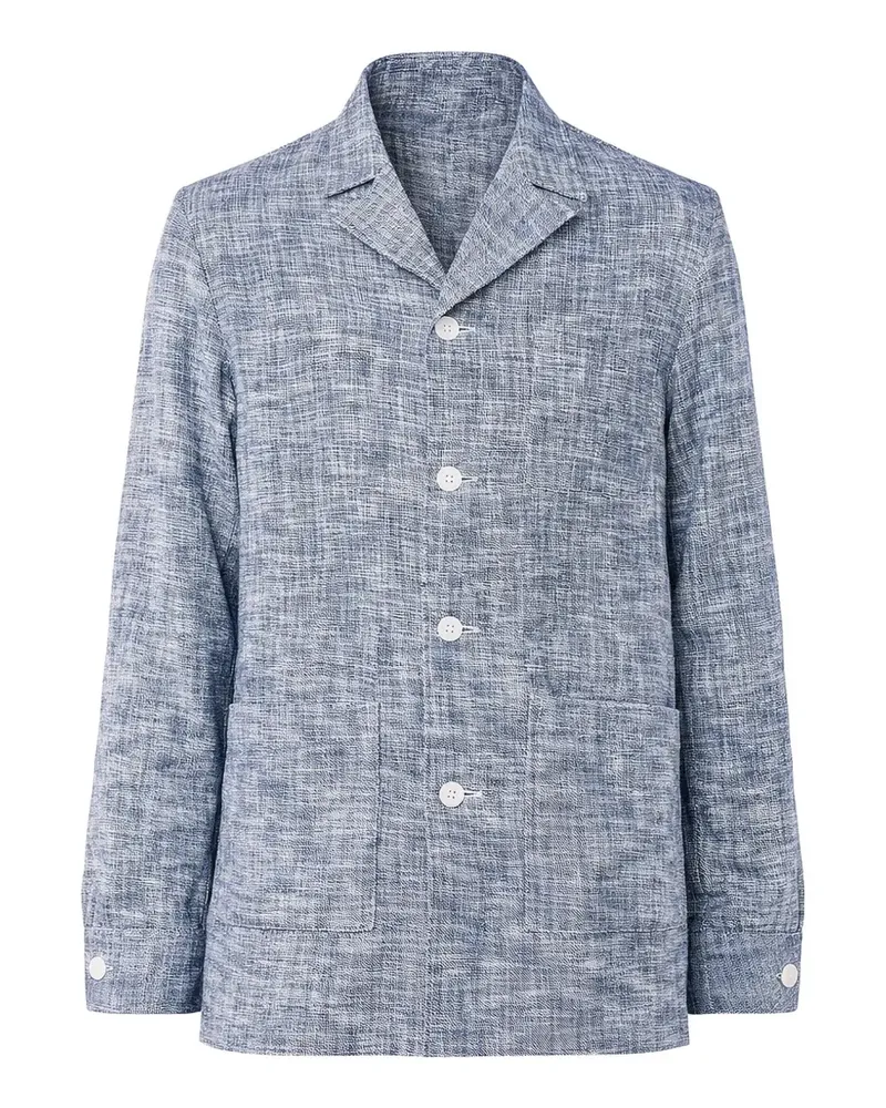 Officine Generale Sheldon patch-pocket cotton overshirt - Blau Blau