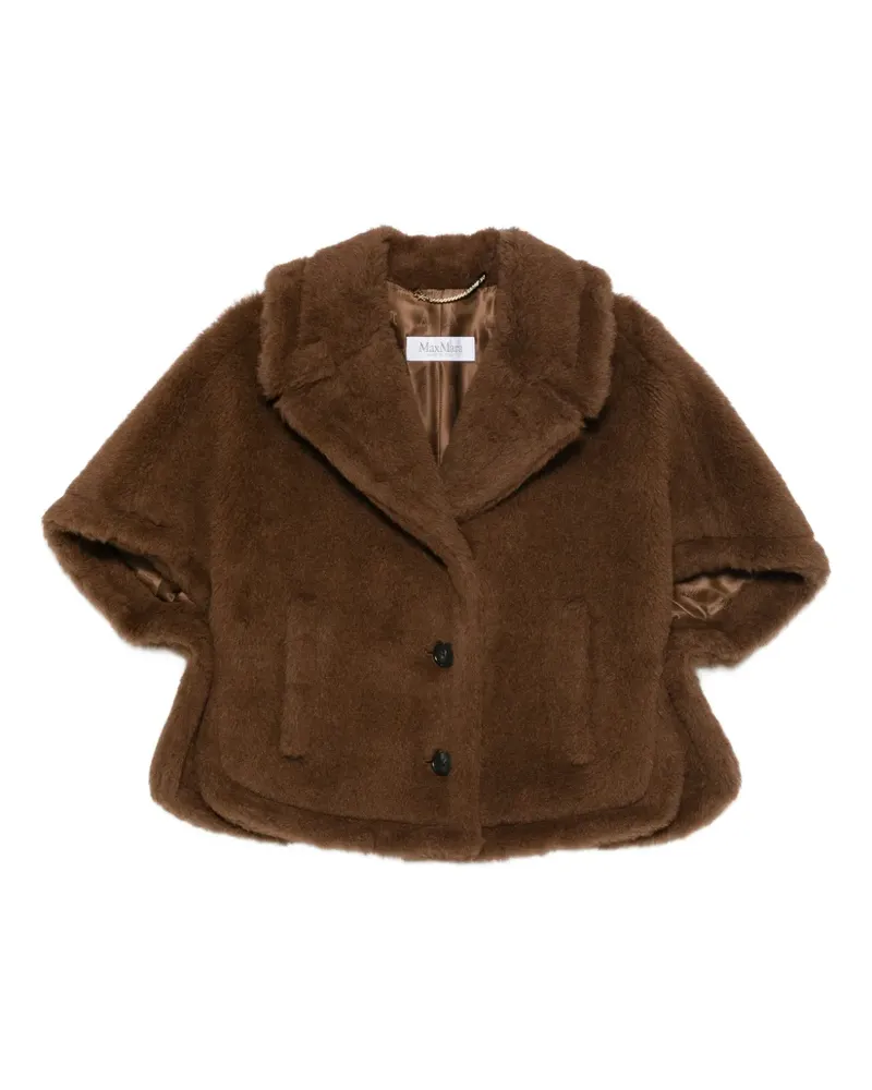 Max Mara button-up teddy-textured jacket - Braun Braun