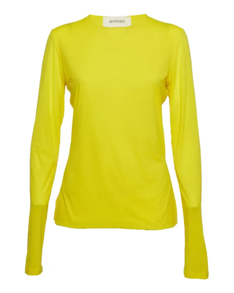 SPORTMAX Klassisches Langarmshirt - Gelb Gelb