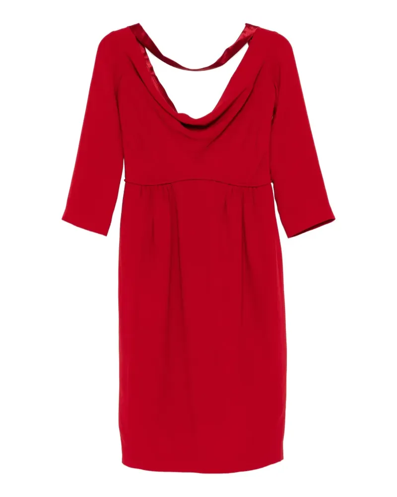 Dsquared2 cowl-neck pleated-waist dress - Rot Rot