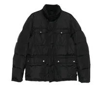 Wattierte Jacke mit Klappentasche - Schwarz