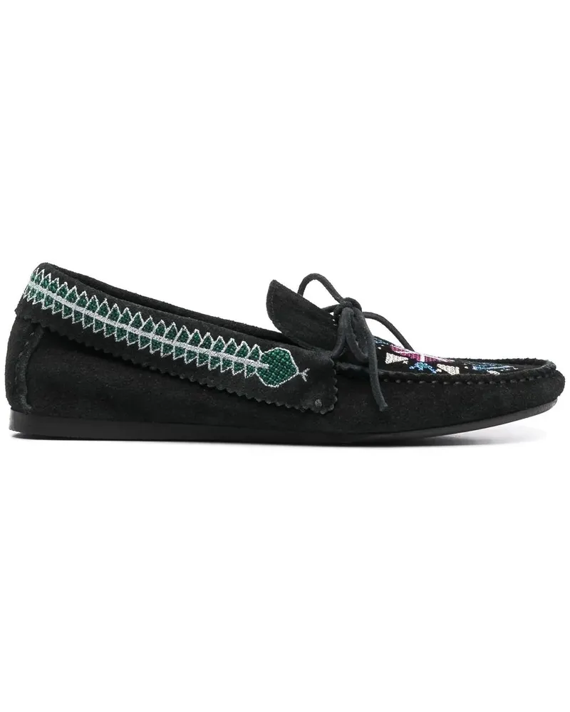 Isabel Marant Bestickte Loafer - Schwarz Schwarz