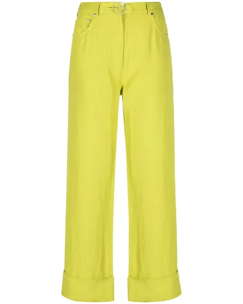 Stella McCartney High-Waist-Hose mit geradem Bein - Grün Grün