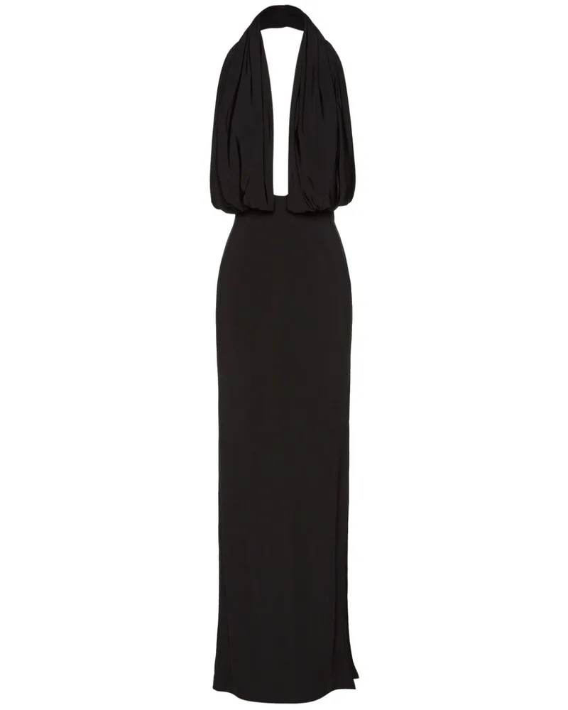 Magda Butrym Drapiertes Maxikleid - Schwarz Schwarz