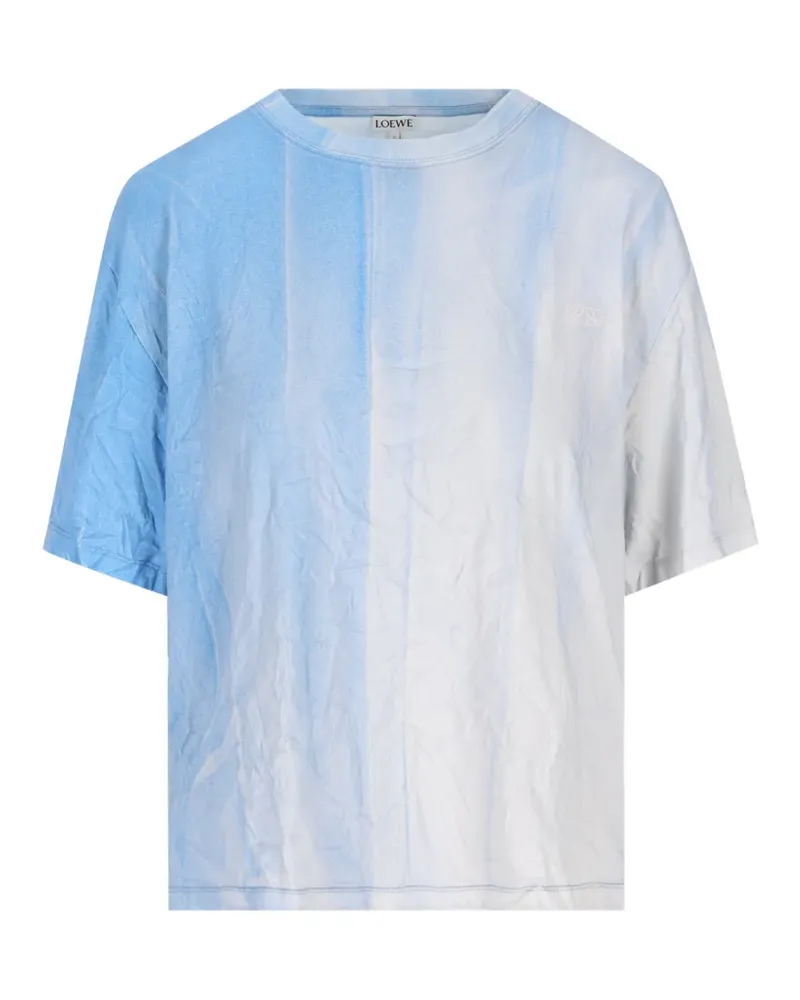 Loewe embroidered striped T-shirt - Blau Blau
