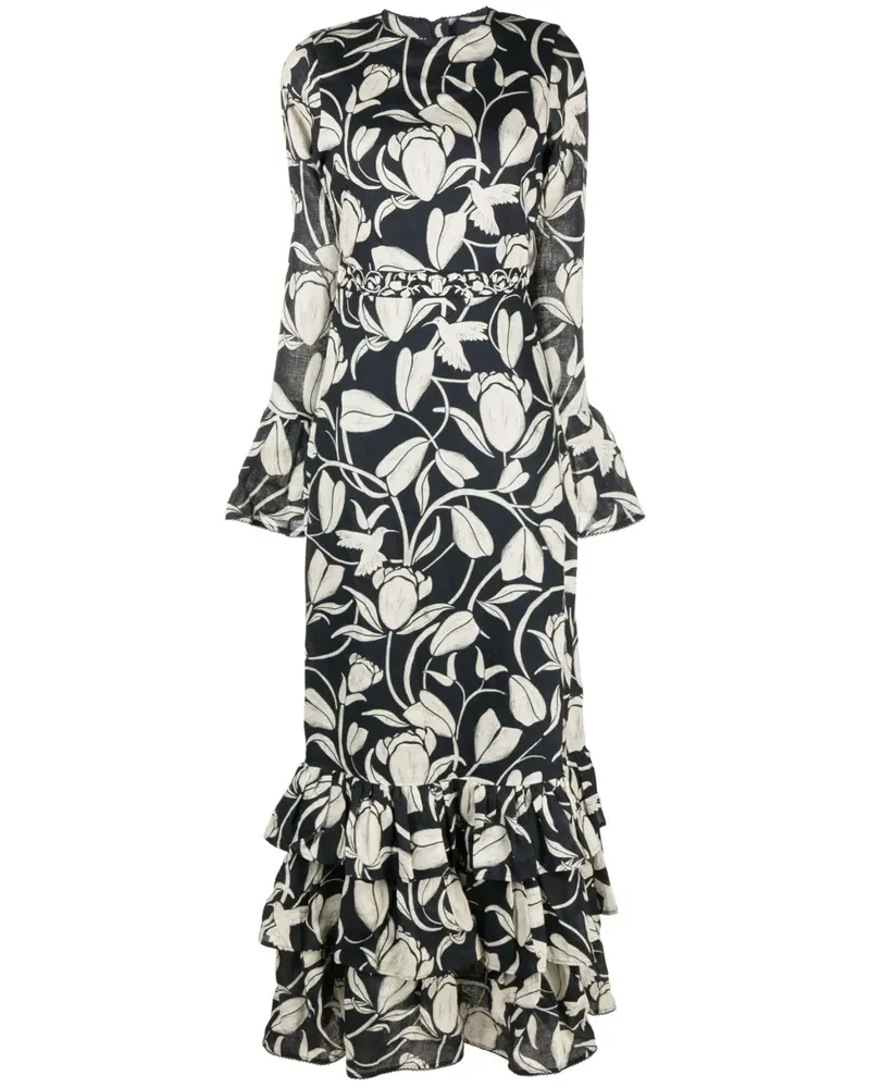 AGUA BENDITA Kleid mit Blumen-Print - Blau Blau