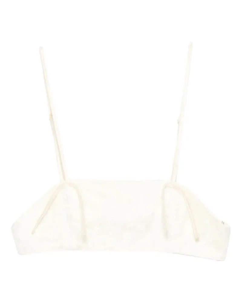 Aya Muse Eteri lace cropped top - Nude Nude