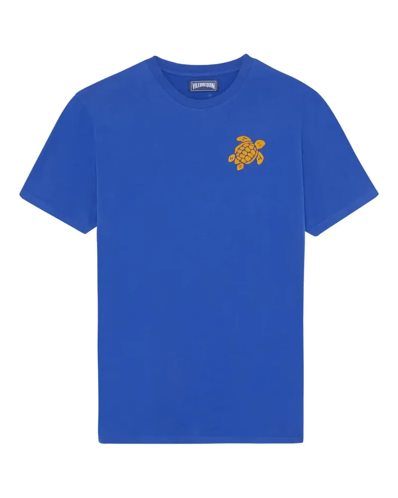 Vilebrequin Rundhals-T-Shirt mit Schildkröten-Stickerei - Blau Blau