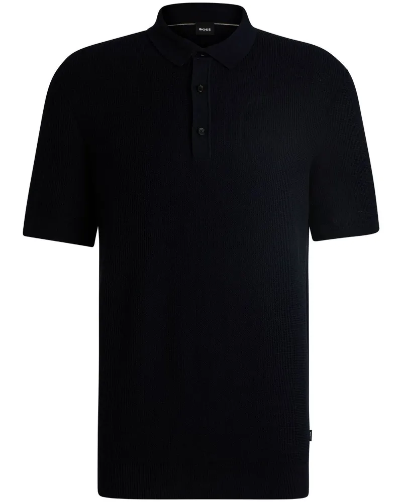 HUGO BOSS Gestricktes Poloshirt Blau