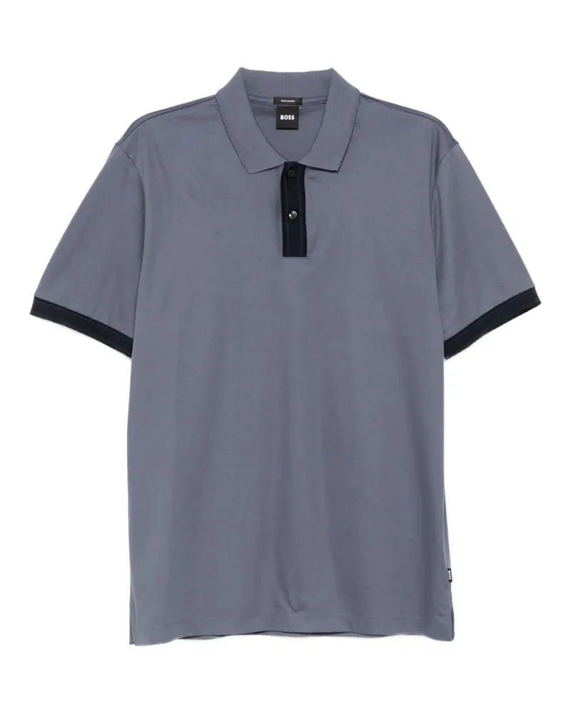HUGO BOSS striped-trim polo shirt - Blau Blau