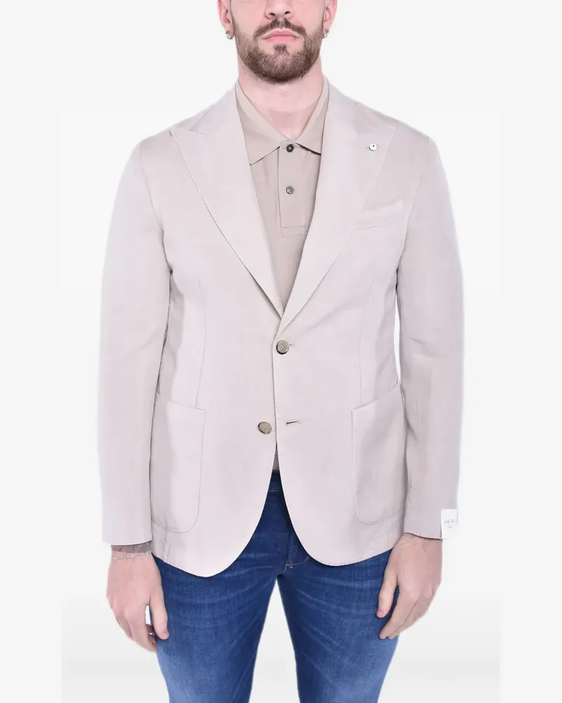 Luigi Bianchi Mantova notched-lapels single-breasted blazer - Nude Nude