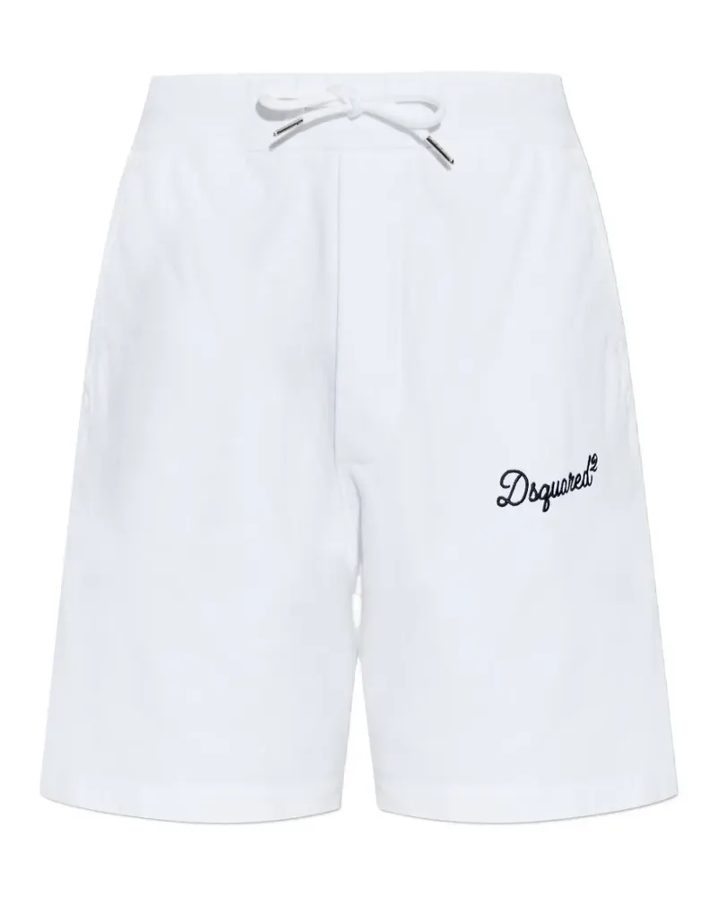 Dsquared2 drawstring embroidered-logo track shorts - Weiß Weiß