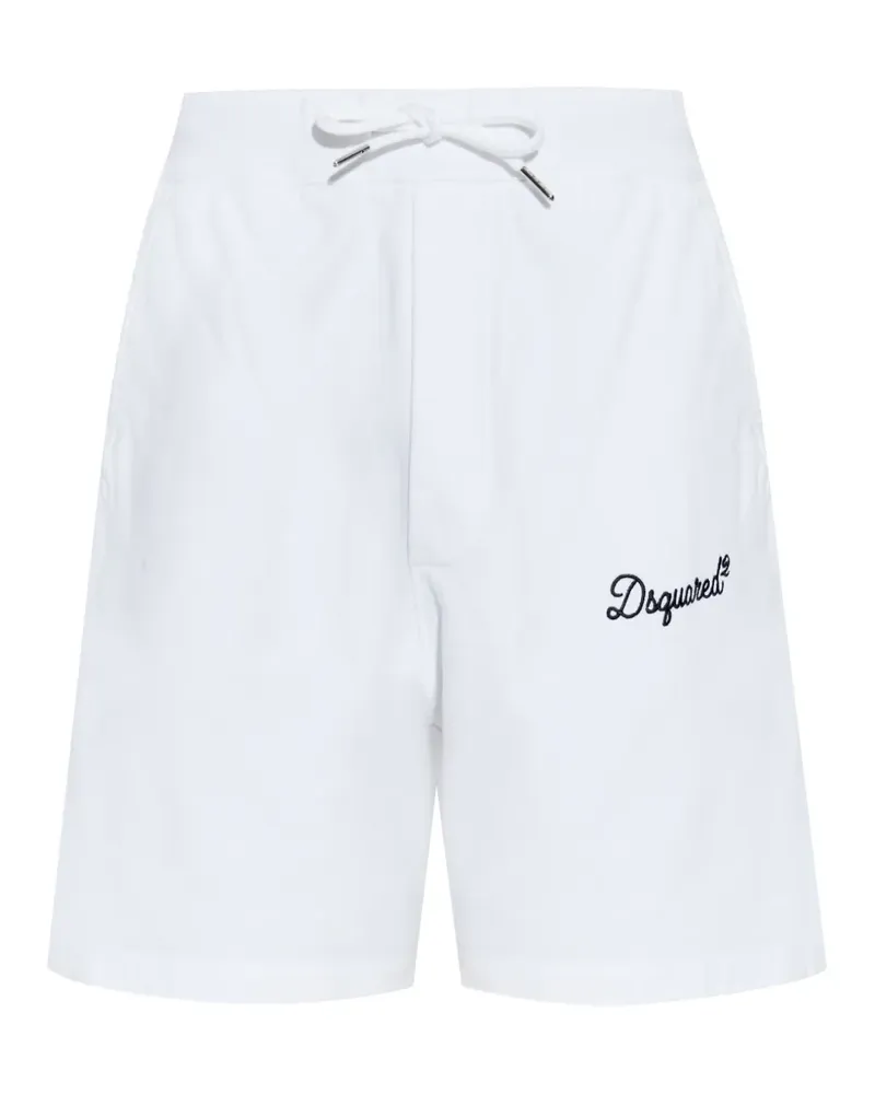 Dsquared2 drawstring embroidered-logo track shorts - Weiß Weiß