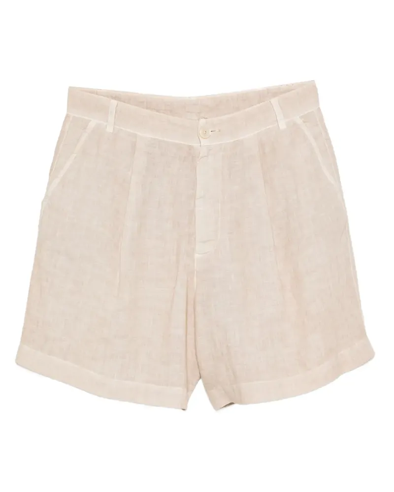 120% Lino Leinen-Shorts mit Falten - Nude Nude
