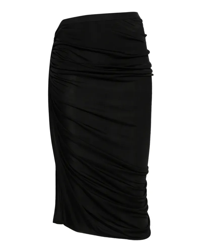 Rick Owens Lilies Geraffter Edfu Midirock - Schwarz Schwarz