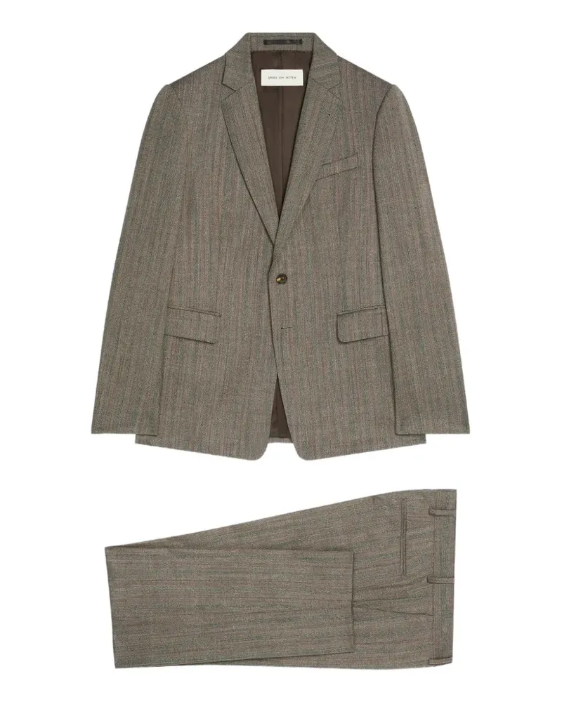 Dries van Noten Anzug mit Klappentasche - Braun Braun