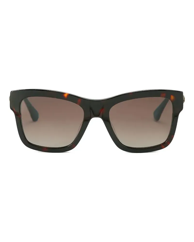 Kurt Geiger tortoiseshell-effect rectangle-frame sunglasses - Braun Braun