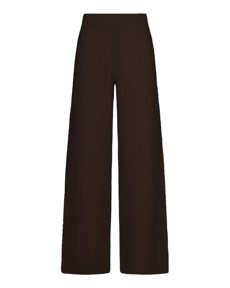 AGNONA Weite Hose mit Zopfmuster - Braun Braun