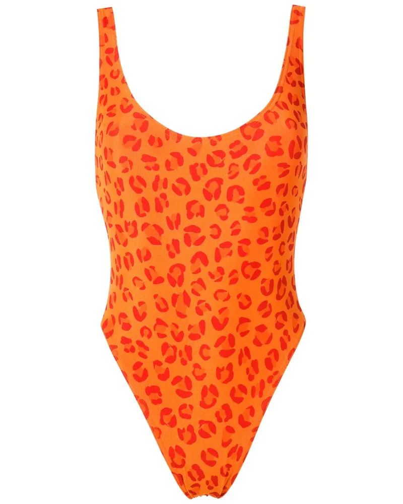 Amir Slama Badeanzug mit mit Leoparden-Print - Orange Orange