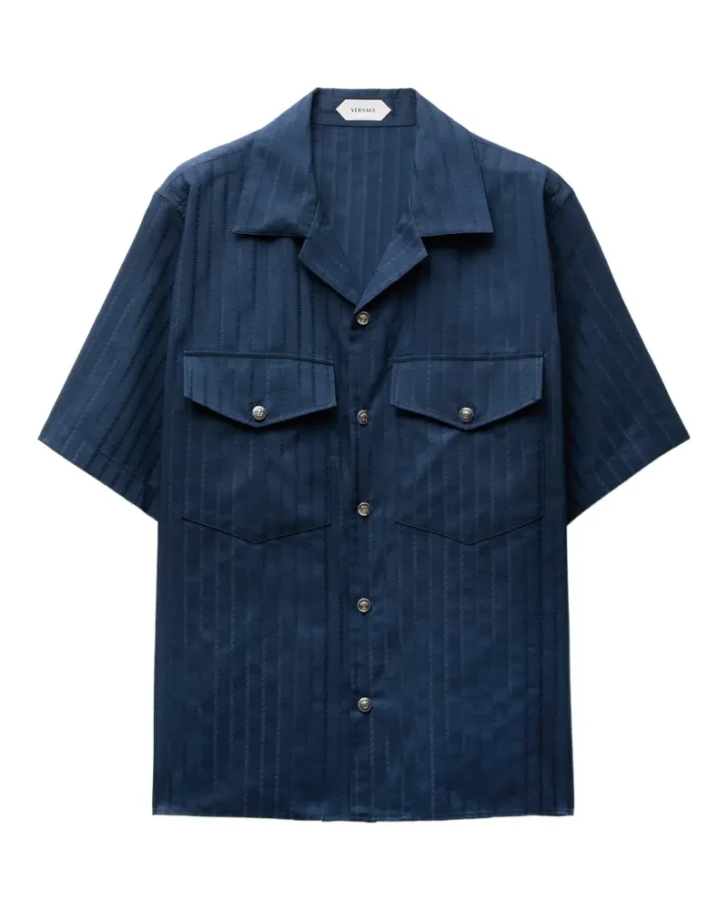 Versace Hemd aus Jacquard-Baumwolle und Seide - Blau Blau