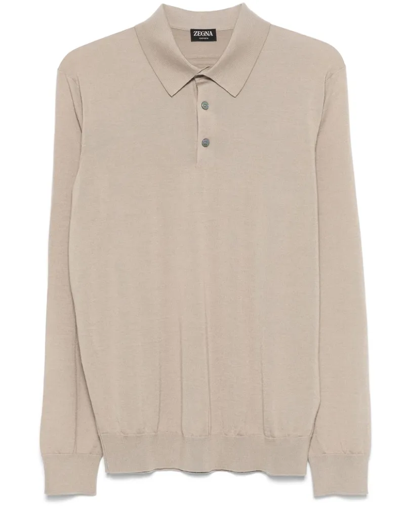 Ermenegildo Zegna Fein gestricktes Poloshirt - Grau Grau