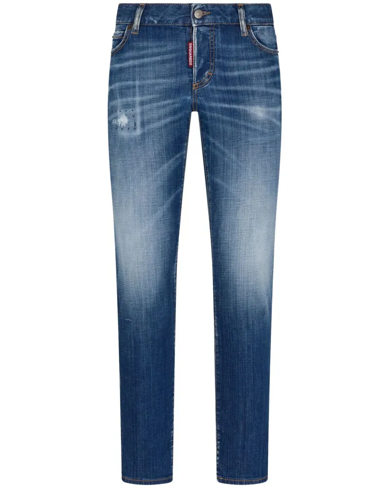 Dsquared2 Tapered-Jeans mit Logo-Patch - Blau Blau