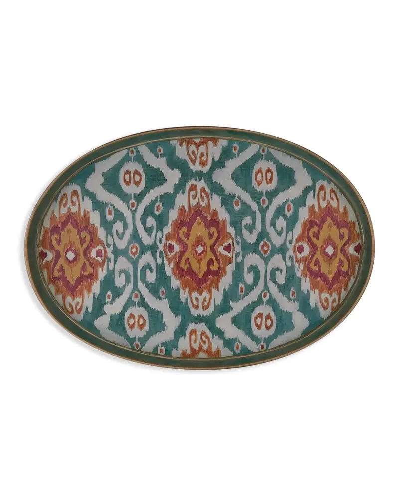 Les-Ottomans Tablett mit Ikat-Print (39cm x 48cm) - Blau Blau
