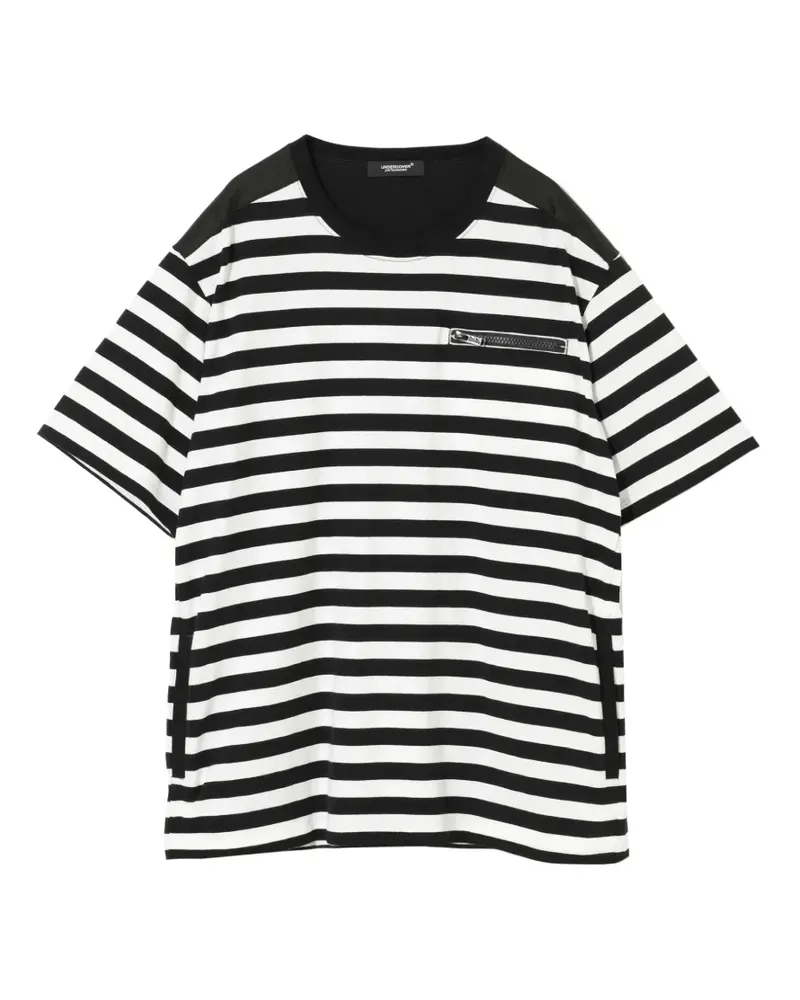 Undercover Gestreiftes T-Shirt mit Reißverschluss - Weiß Weiß