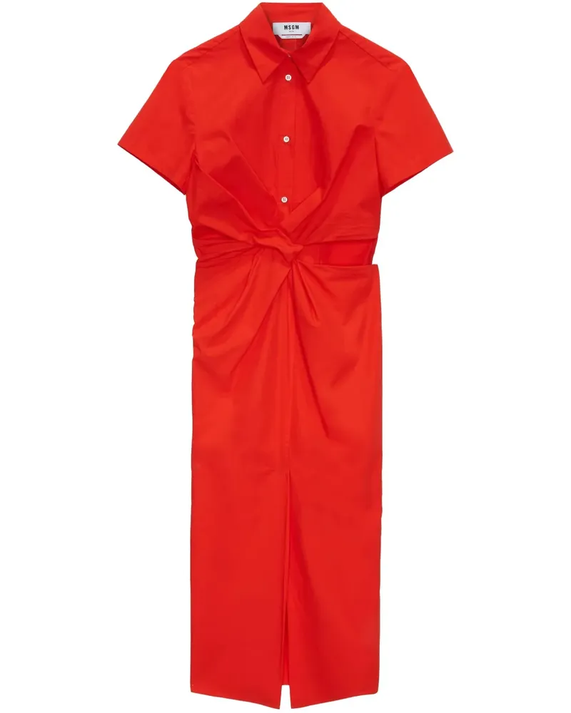 MSGM Hemdkleid mit Cut-Outs - Rot Rot
