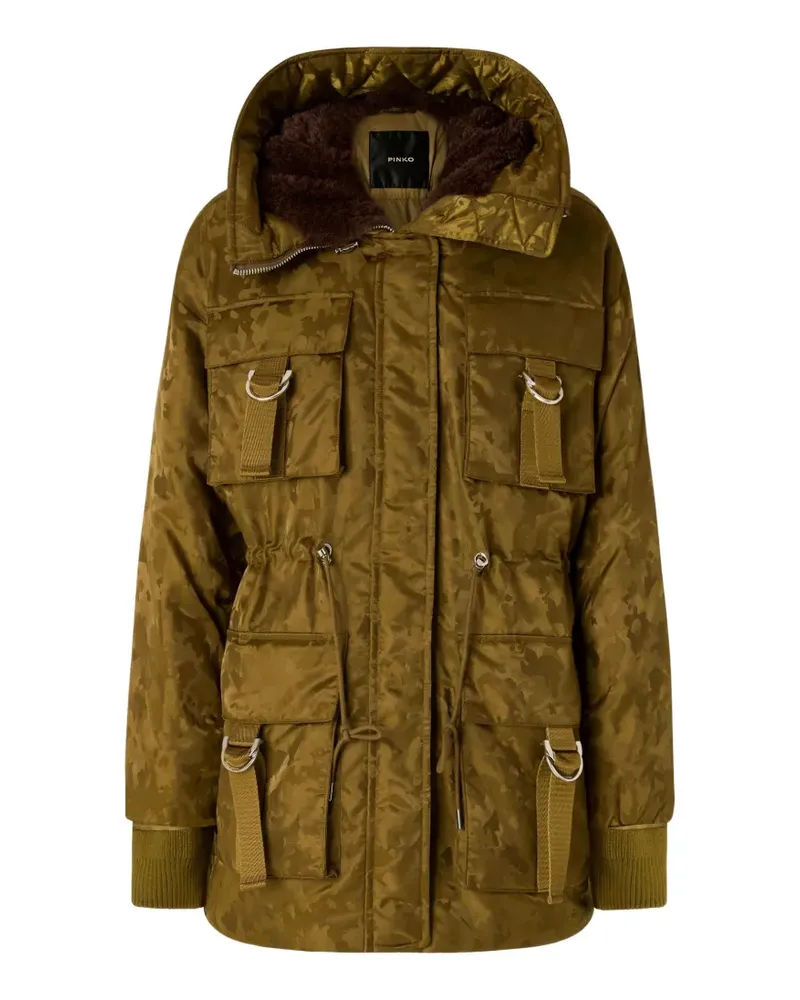 Pinko Kapuzenmantel mit Camouflage-Print - Grün Grün