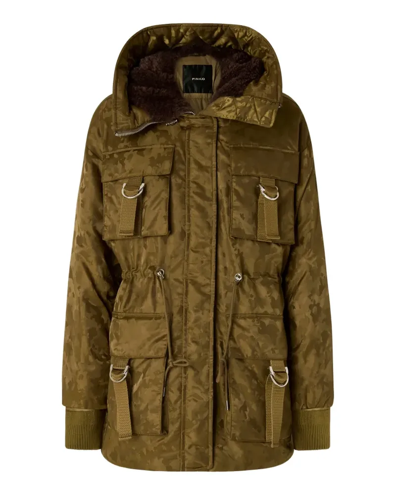 Pinko Kapuzenmantel mit Camouflage-Print - Grün Grün
