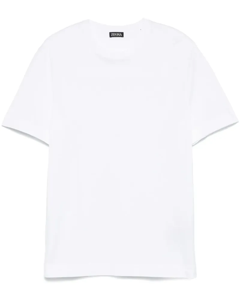 Ermenegildo Zegna T-Shirt mit Logo-Stickerei - Weiß Weiß