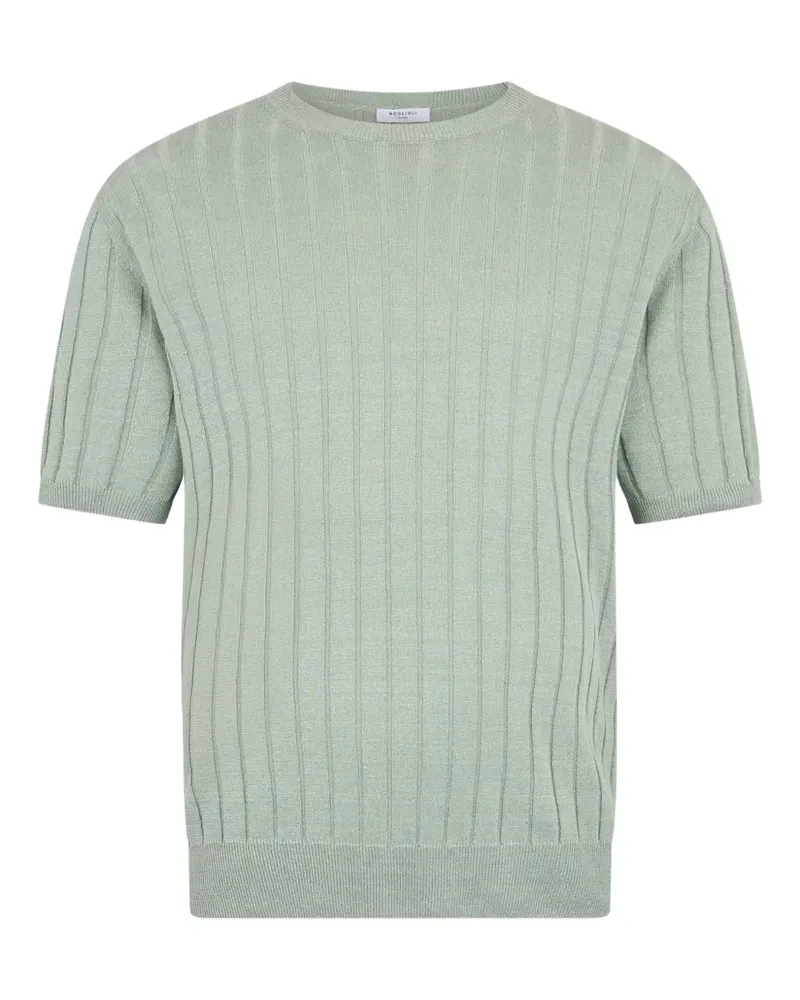 Boglioli T-Shirt aus geripptem Strick - Grün Grün