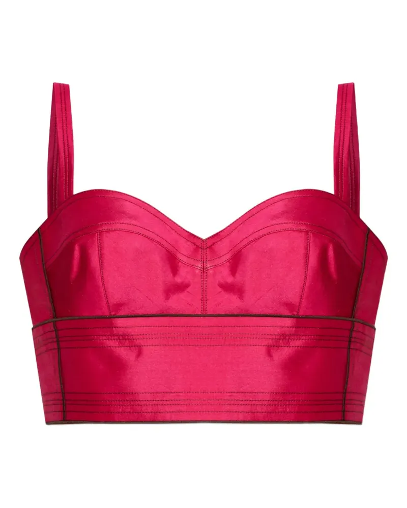 Tory Burch Cropped-Oberteil aus Seide - Rosa Rosa