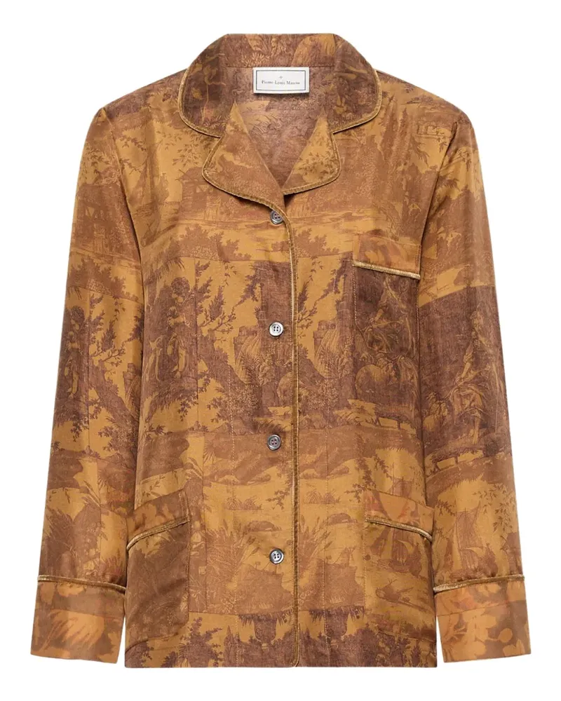 Pierre-Louis Mascia landscape-print shirt - Braun Braun