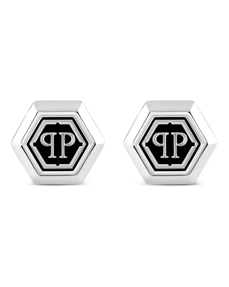 Philipp Plein PP Hexagon Manschettenknöpfe - Silber Silber