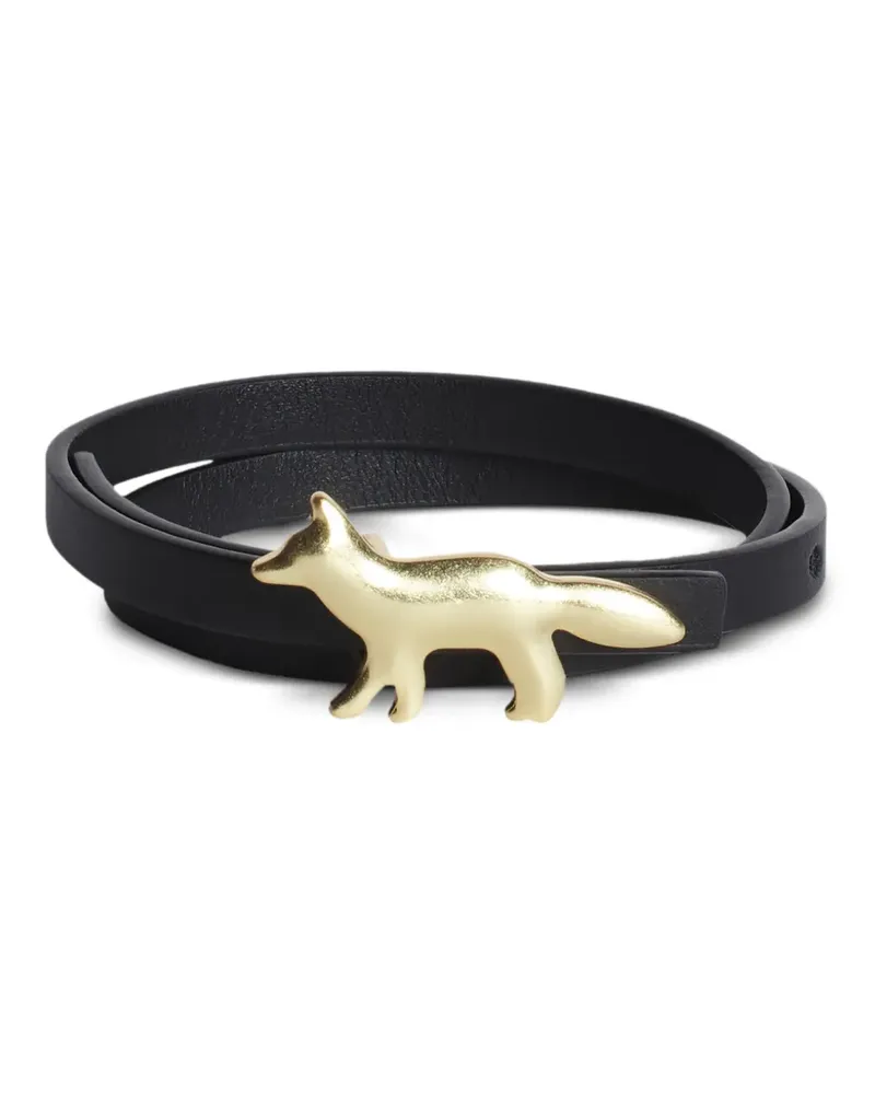 Kitsuné Profile Fox Lederarmband - Schwarz Schwarz