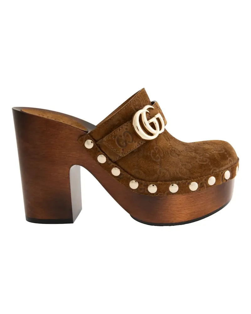Gucci GG Marmont suede clogs - Braun Braun