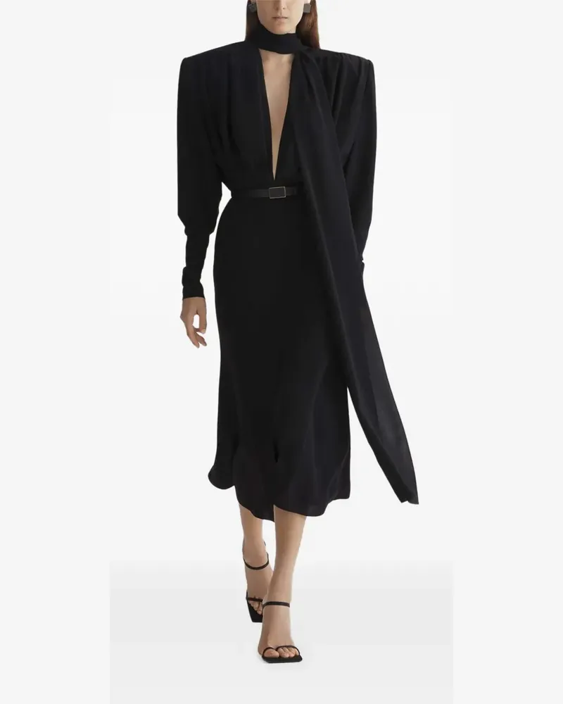 Thierry Mugler Kleid mit Gürtel - Schwarz Schwarz