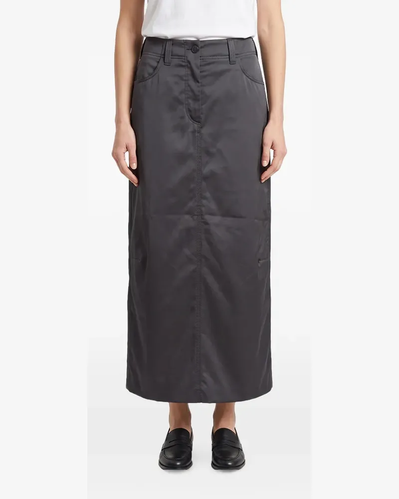 Brunello Cucinelli Gerader Maxirock mit Schlitz hinten - Grau Grau