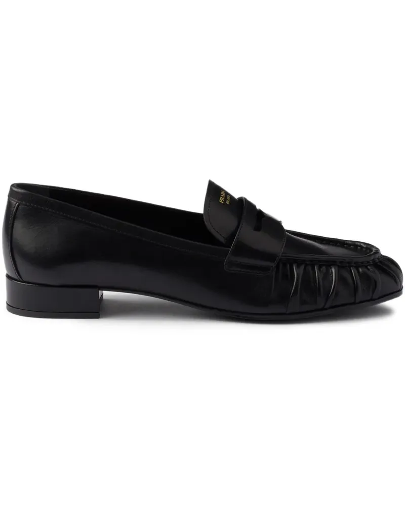 Prada Loafer mit Faltendetails - Schwarz Schwarz