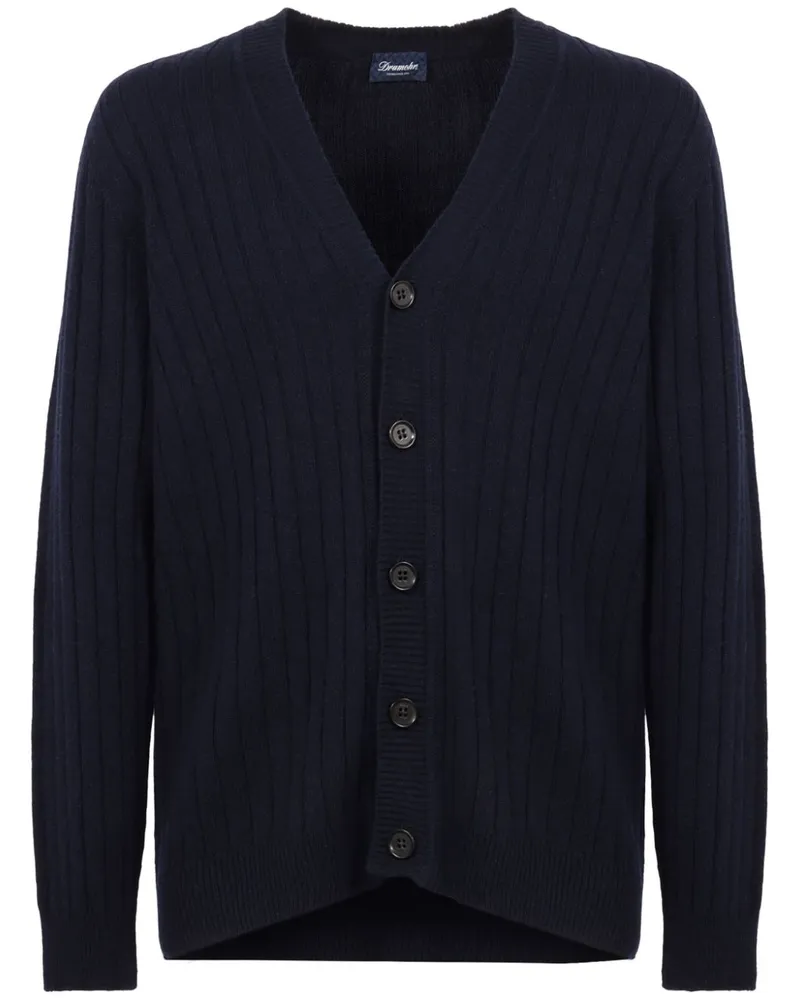 Drumohr  Cardigan mit V-Ausschnitt - Blau Blau