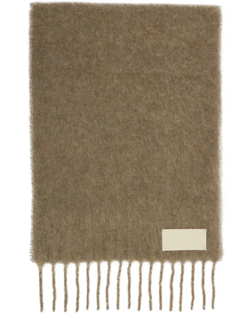 AMI Paris Schal mit Fransen - Braun Braun