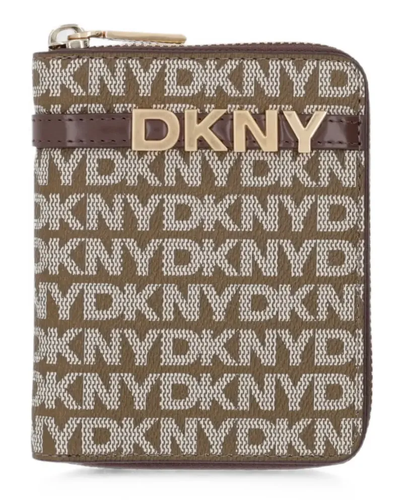 DKNY logo-plaque zip-around wallet - Braun Braun