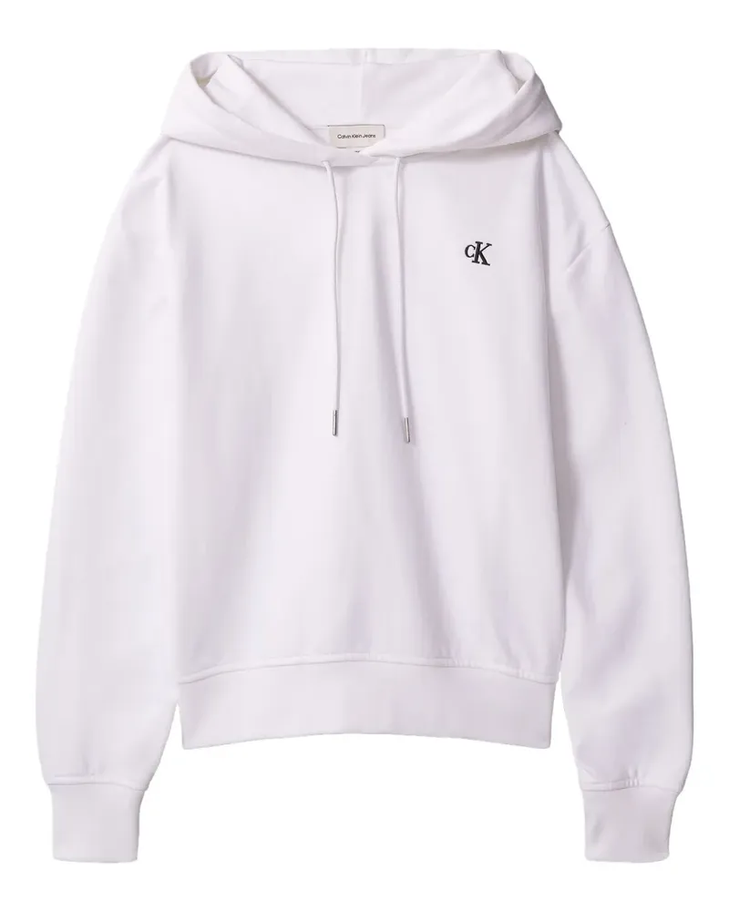 Calvin Klein Hoodie mit Logo-Stickerei - Weiß Weiß