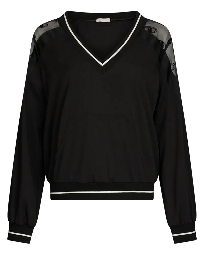 Liu Jo Sweatshirt mit V-Ausschnitt - Schwarz Schwarz