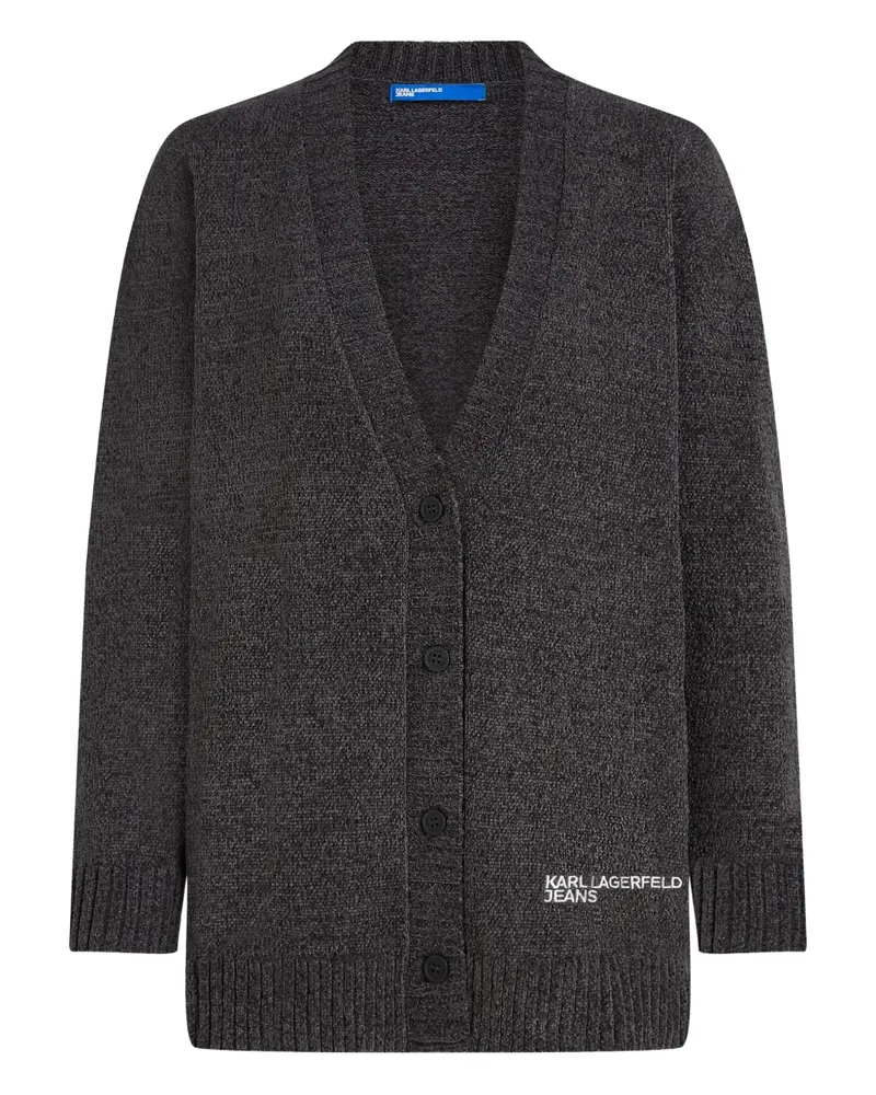 Karl Lagerfeld Cardigan mit Logo-Stickerei - Grau Grau