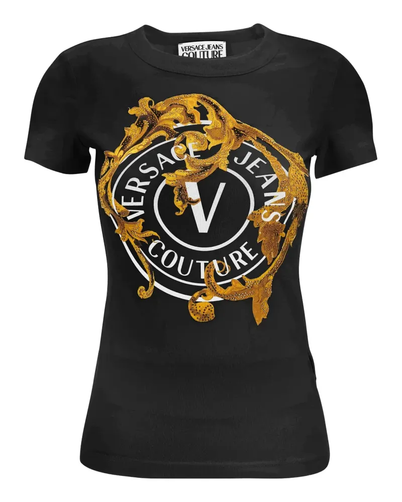 Versace Jeans T-Shirt mit Barock-Print - Schwarz Schwarz